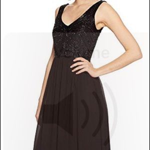 !Adrianna Papell beaded bodice chiffon skirt sz 8